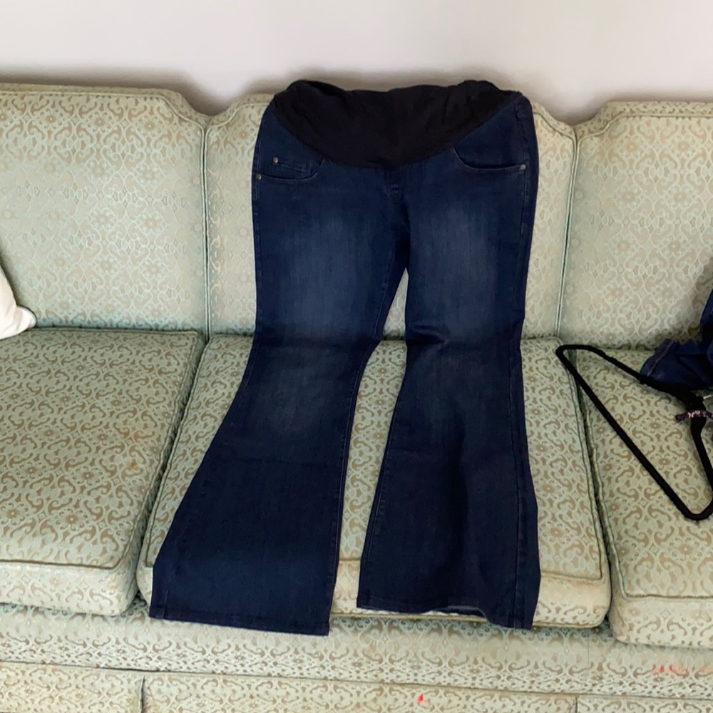 Kim+Kai flare leg over belly maternity jeans